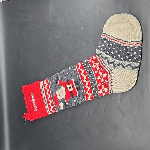 NEW CAROLINE Pottery Barn Christmas Holiday Stocking Wool Blend Fair Isle - Picture 1 of 8